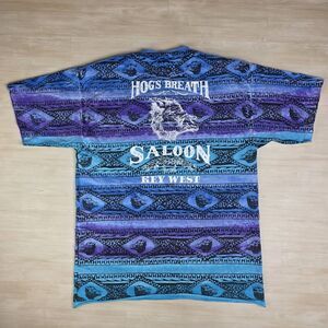 Vintage‎ HOG’S BREATH SALOON AOP Tie Dye Key West Florida Men's Size XL
